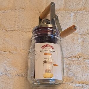 Glass Butter Churner with Wooden Handle